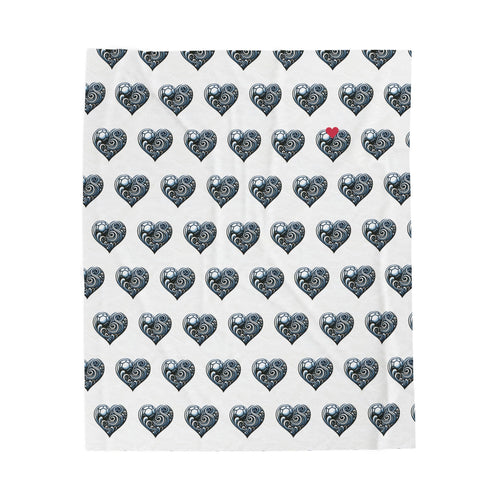 Cozy Velveteen Plush Blanket - Heart Pattern, Soft Throw for Home Decor, Gifts, Valentine's Day, Cozy Living
