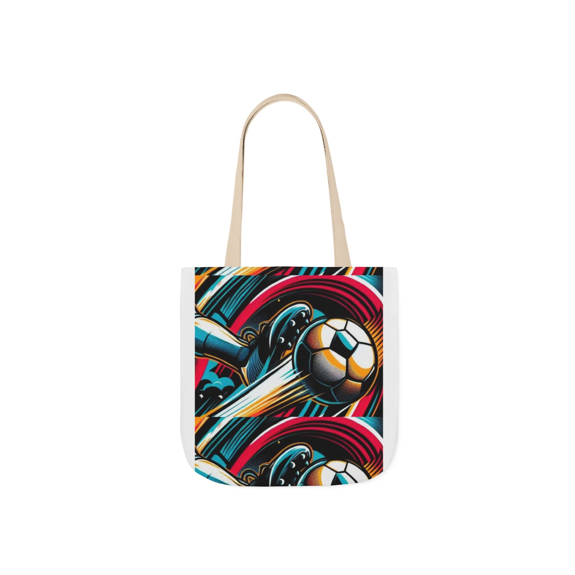 Soccer Canvas Tote Bag, Colorful Sports Bag, Grocery Tote, Beach Bag, Gift for Soccer Fans, Unique Sports Gear
