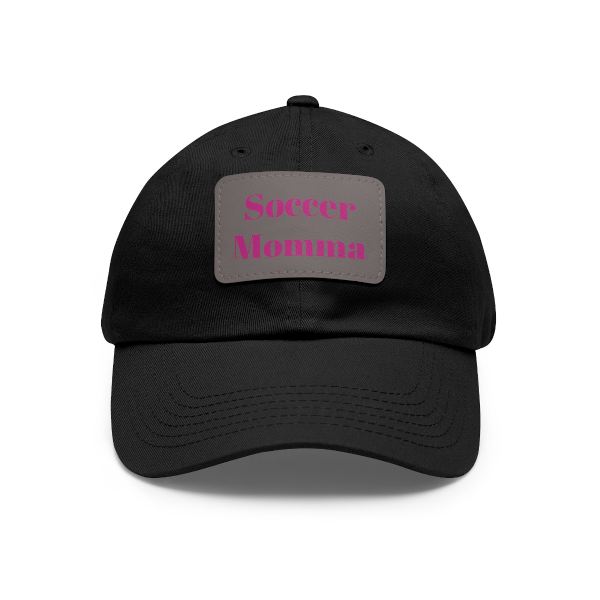 Dad Hat with Leather Patch (Rectangle)- "Soccer Momma"
