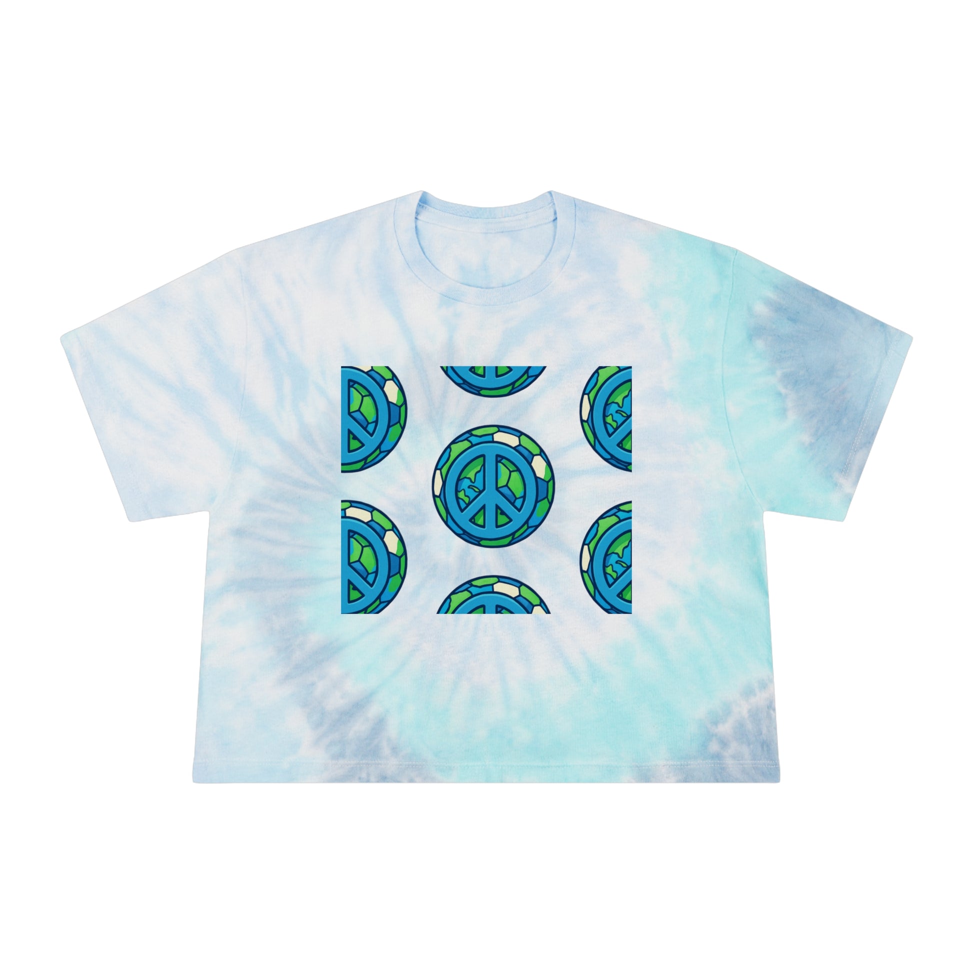 Boho Tie-Dye Crop Tee - Retro Peace Sign Top, Summer Festival T-Shirt, Casual Everyday Wear, Gift for Her, Beach Outfit