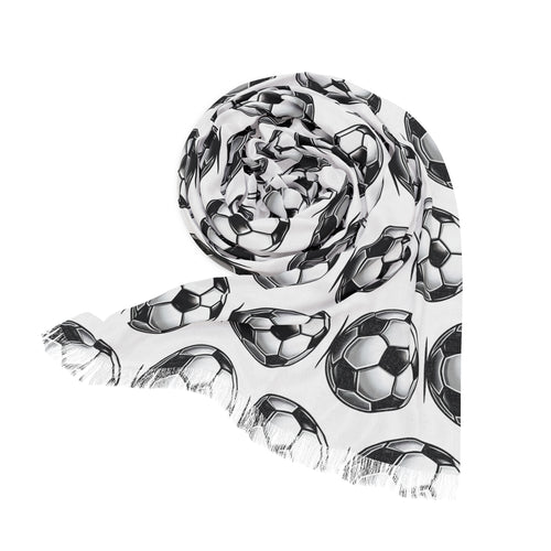 Soccer Print Light Scarf, Sporty Fashion Accessory, Gifts for Soccer Lovers, Year-Round Style, Ideal for Team Spirit, Sports Events