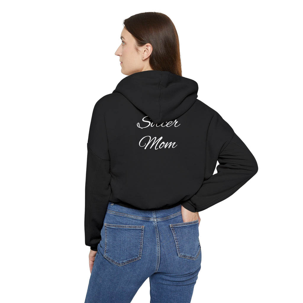 Women's Cinched Bottom Hoodie-"Soccer Mom"