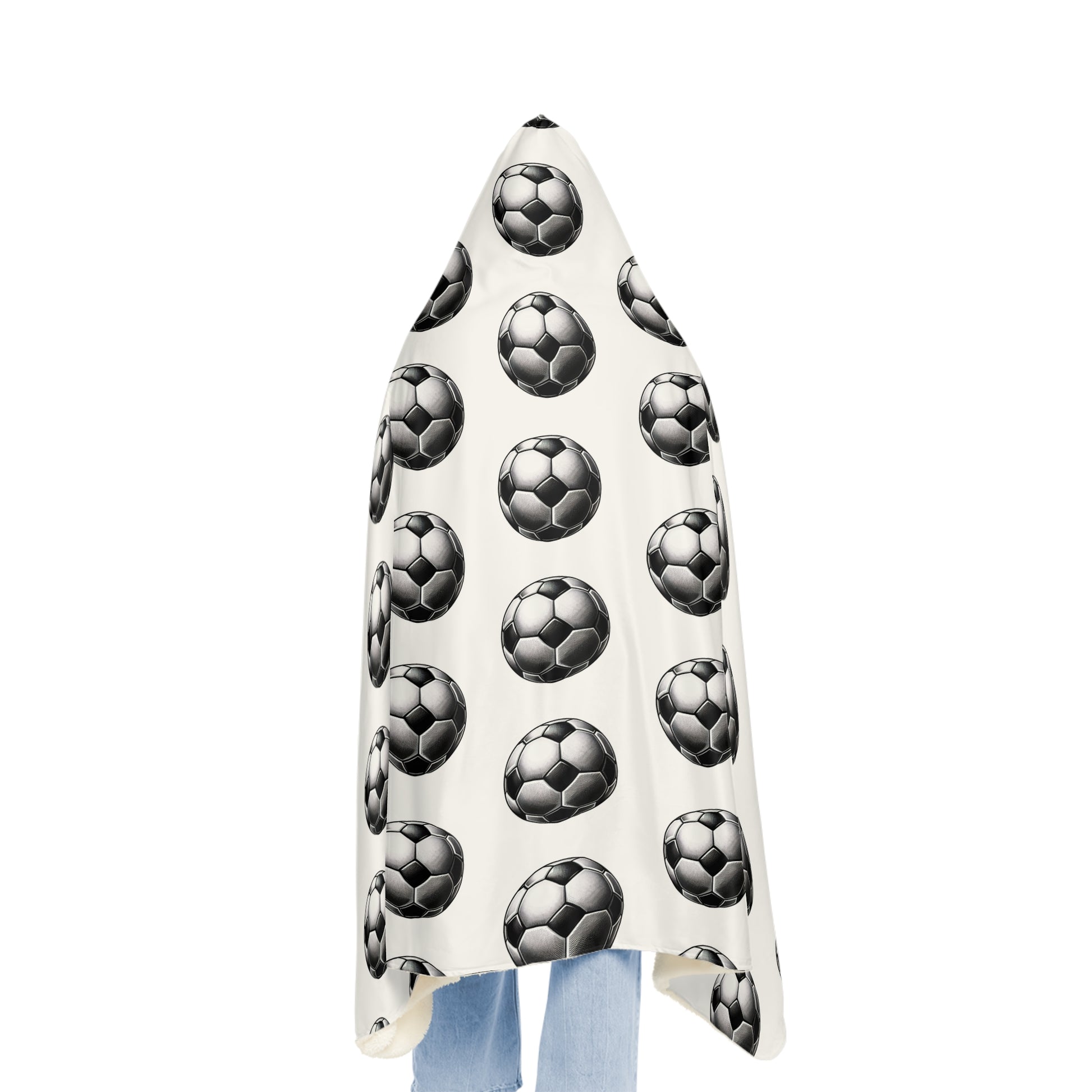 Cozy Soccer Snuggle Blanket, Sports Blanket, Hoodie Blanket, Gifts for Soccer Fans, Soft Throw Blanket for Home
