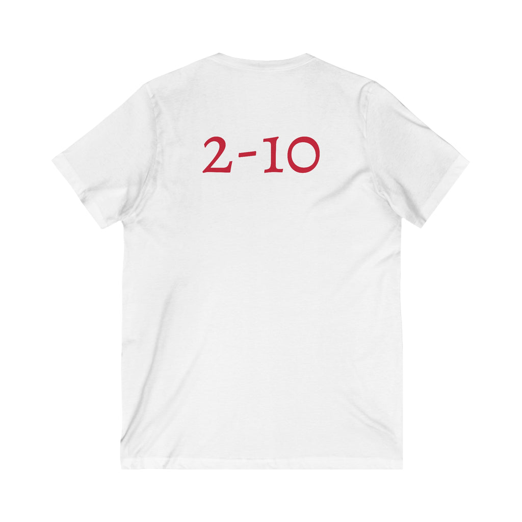 Unisex Jersey Short Sleeve V-Neck Tee - " I play ... 2-10 "