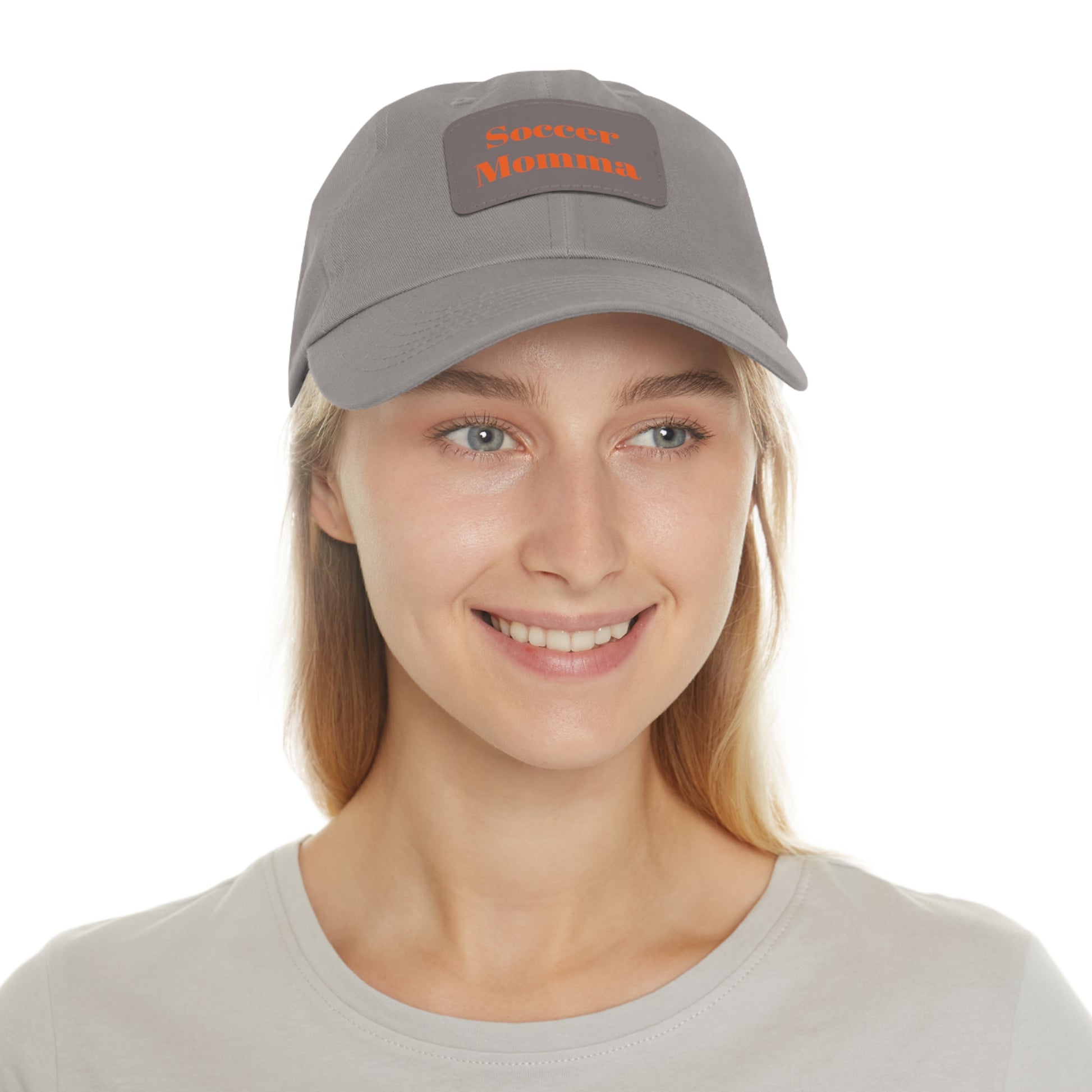 Dad Hat with Leather Patch (Rectangle)- "Soccer Momma"