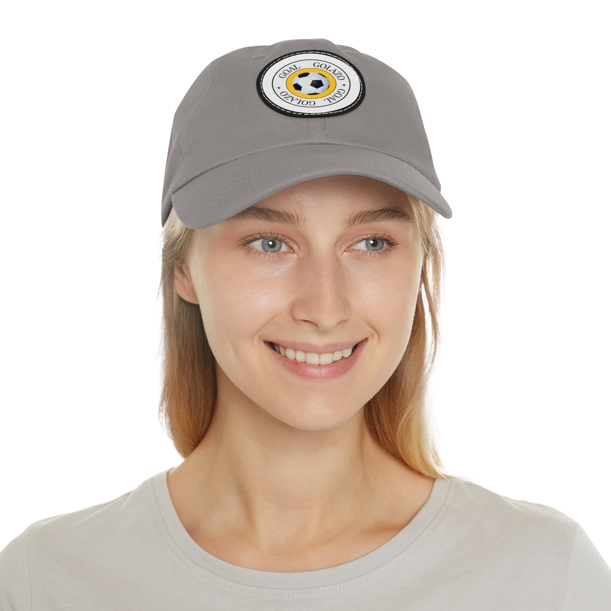 Dad Hat with Leather Patch (Round)-"GOAL-GOLAZO"