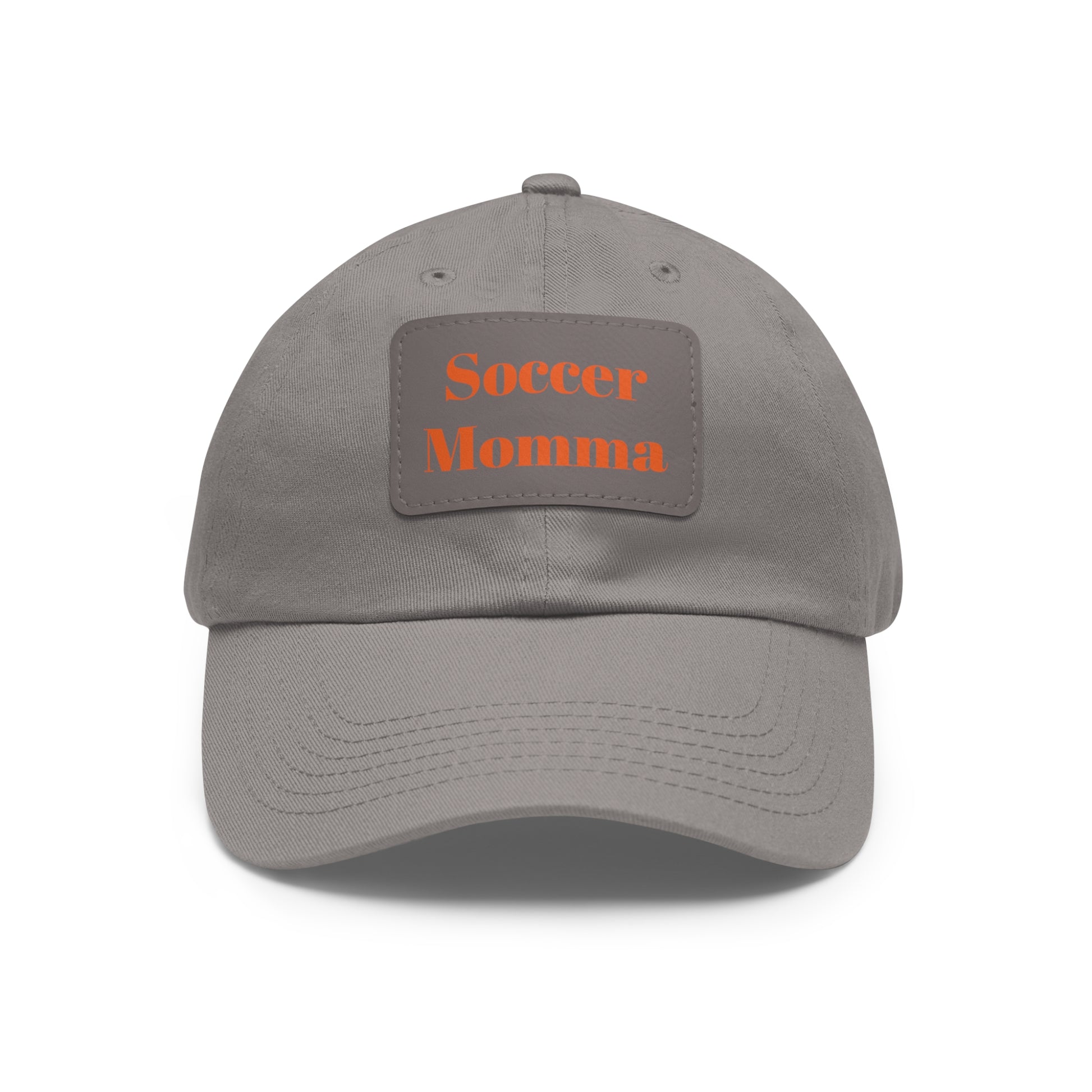 Dad Hat with Leather Patch (Rectangle)- "Soccer Momma"