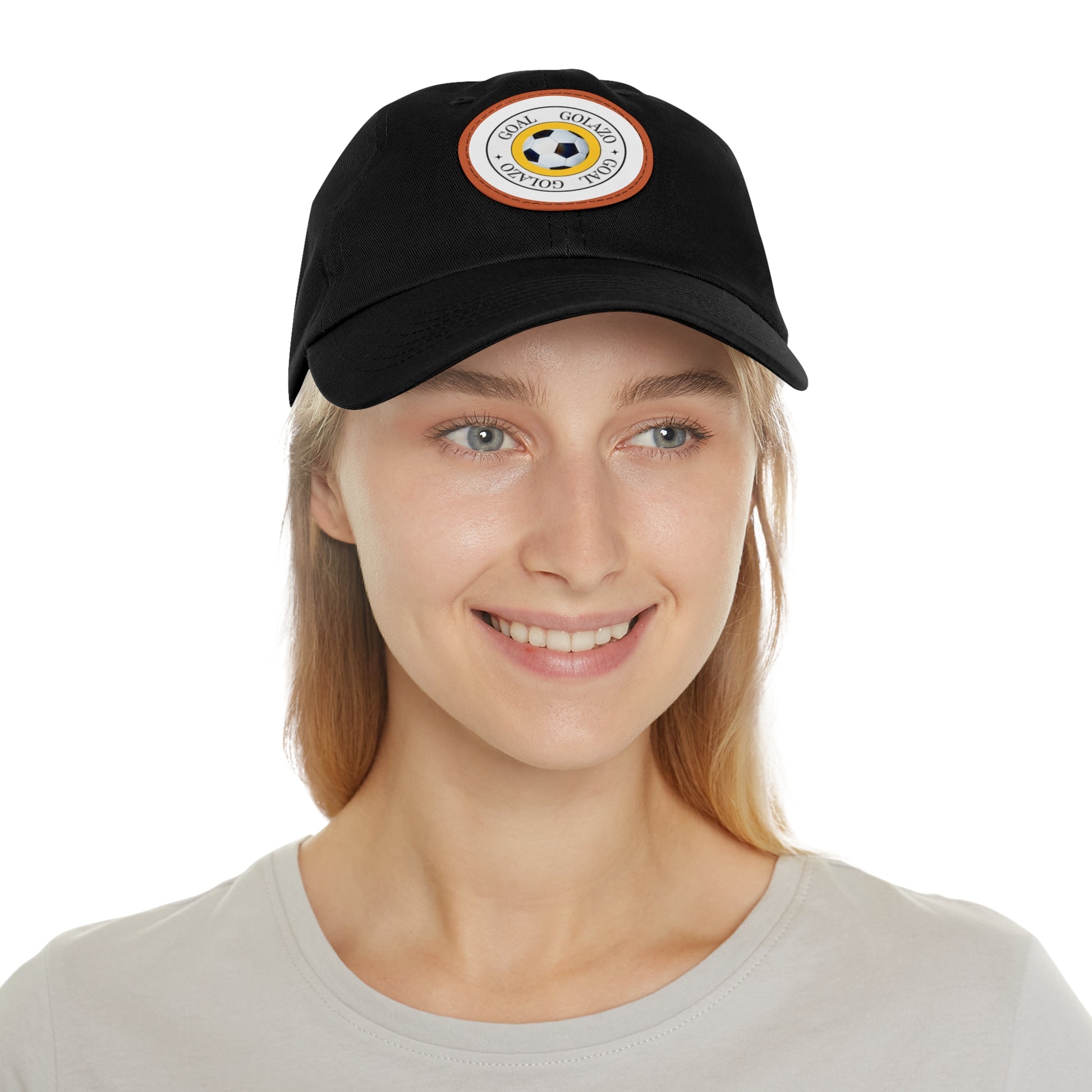 Dad Hat with Leather Patch (Round)-"GOAL-GOLAZO"