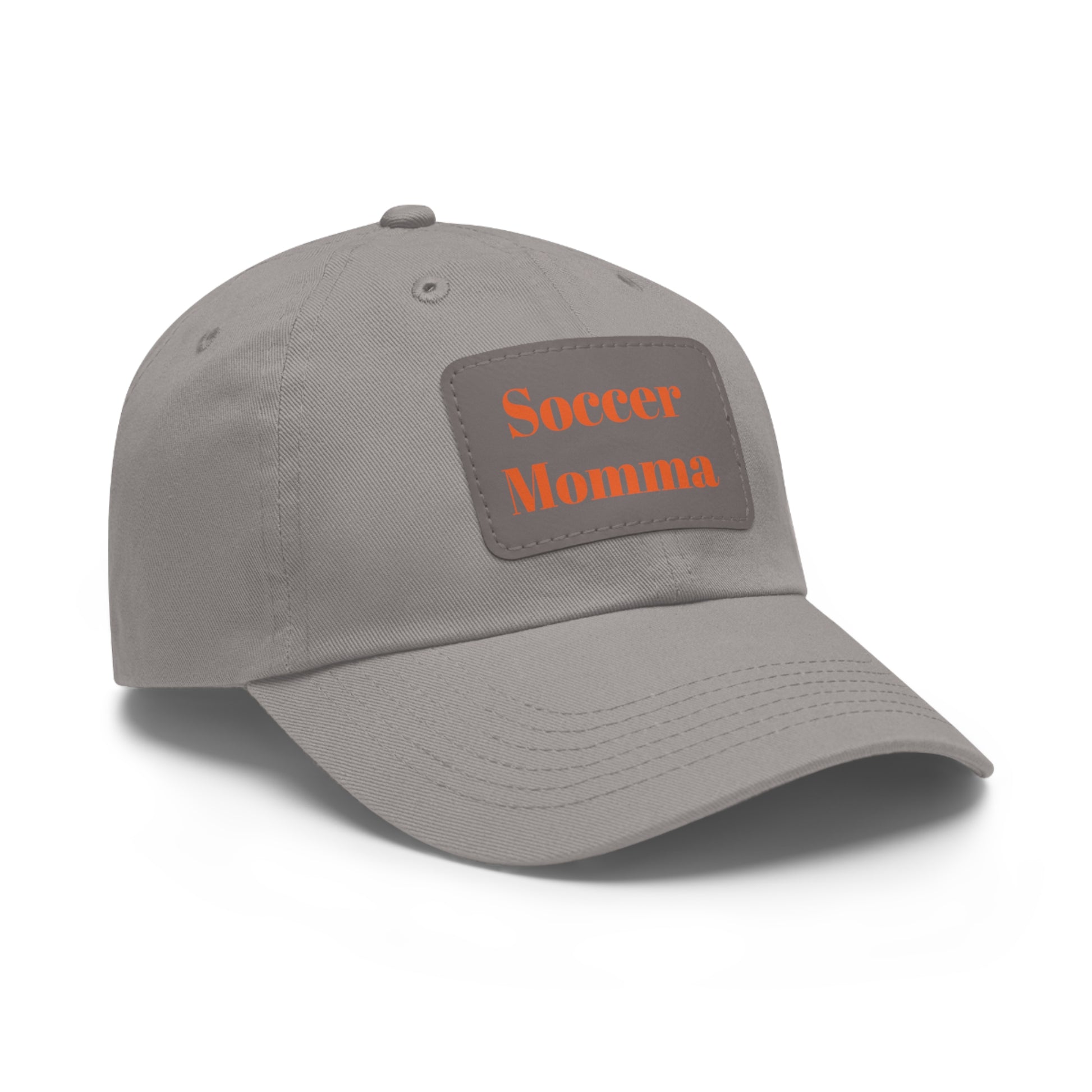 Dad Hat with Leather Patch (Rectangle)- "Soccer Momma"