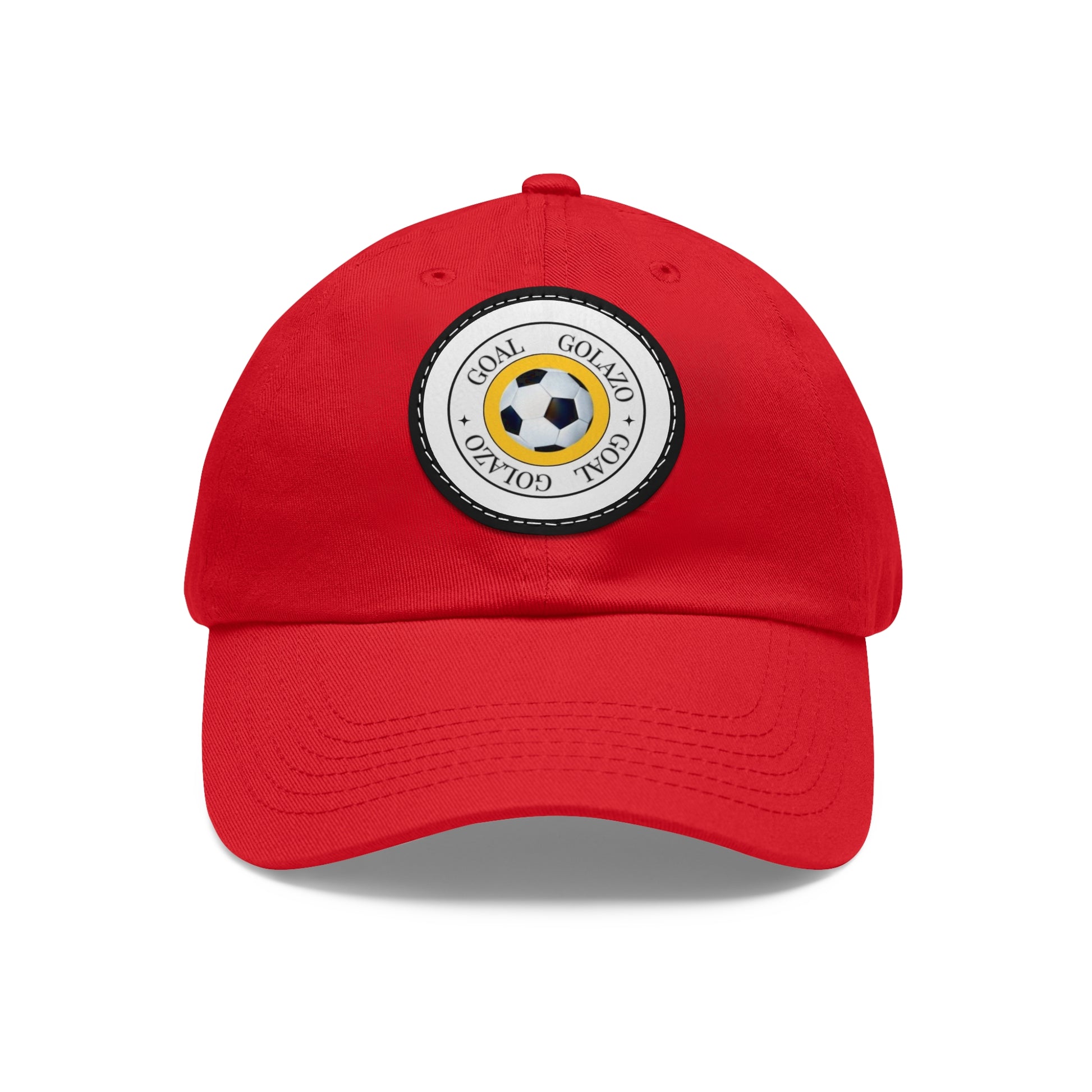 Dad Hat with Leather Patch (Round)-"GOAL-GOLAZO"