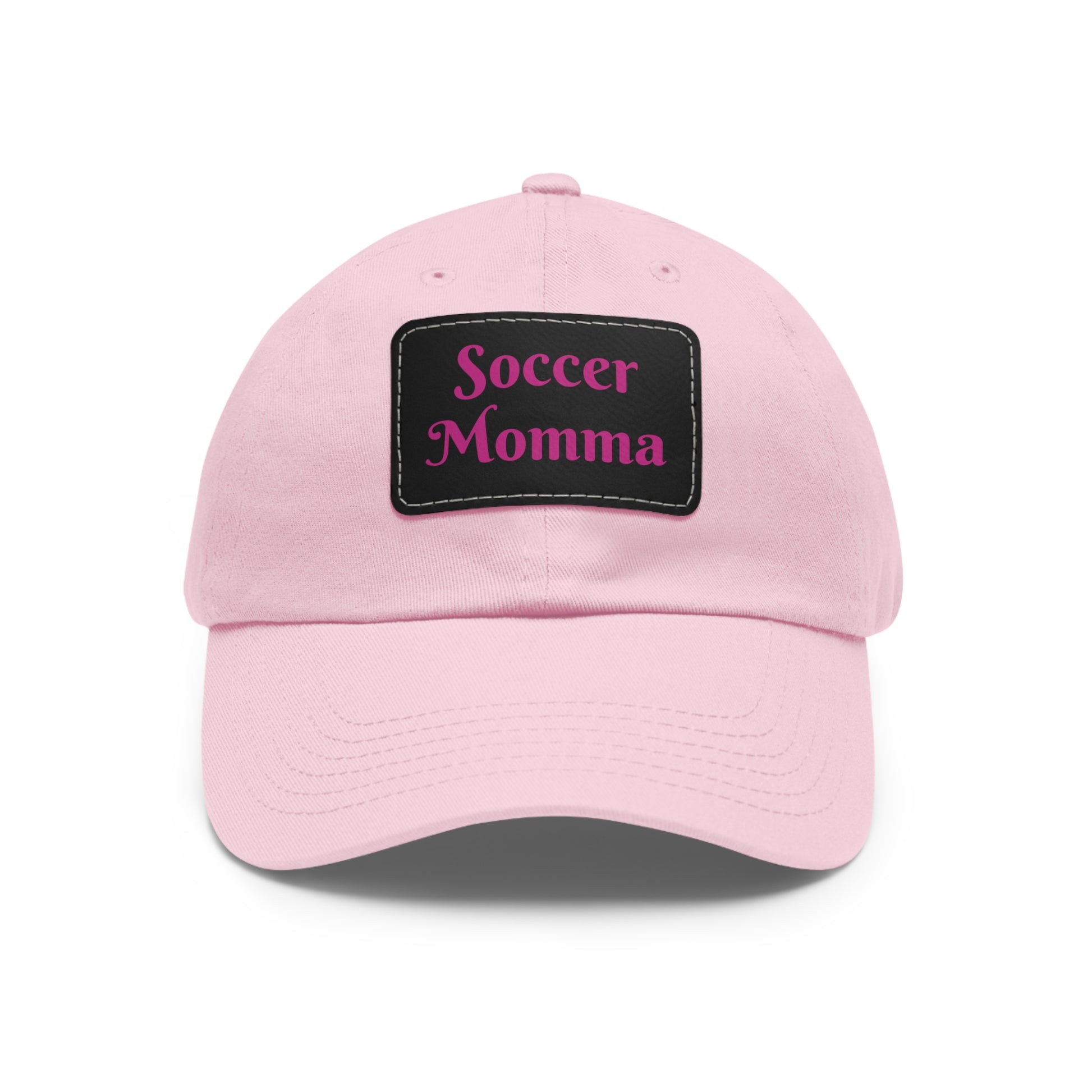 Dad Hat with Leather Patch (Rectangle)- "Soccer Momma"