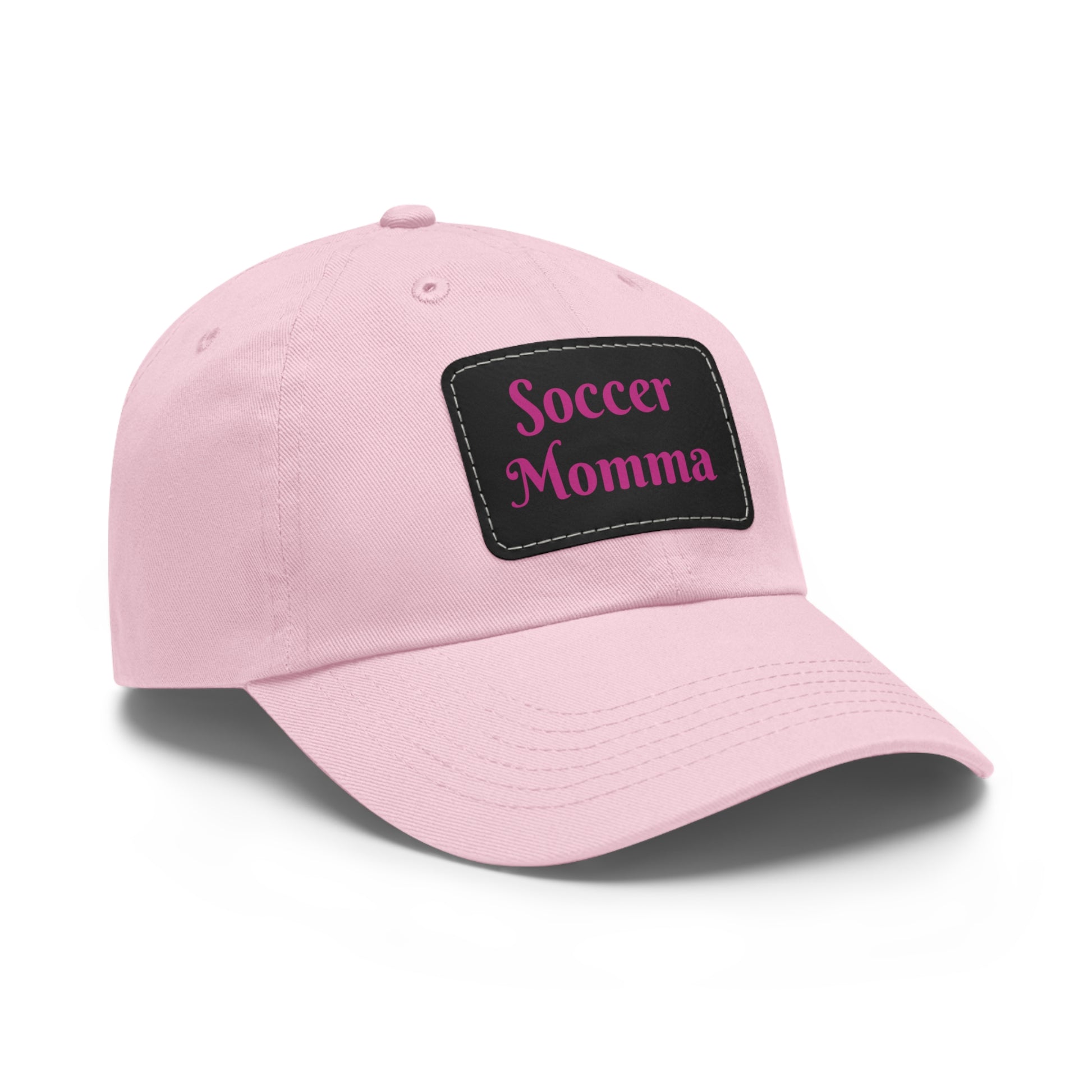 Dad Hat with Leather Patch (Rectangle)- "Soccer Momma"
