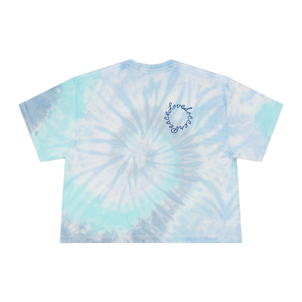 Boho Tie-Dye Crop Tee - Retro Peace Sign Top, Summer Festival T-Shirt, Casual Everyday Wear, Gift for Her, Beach Outfit
