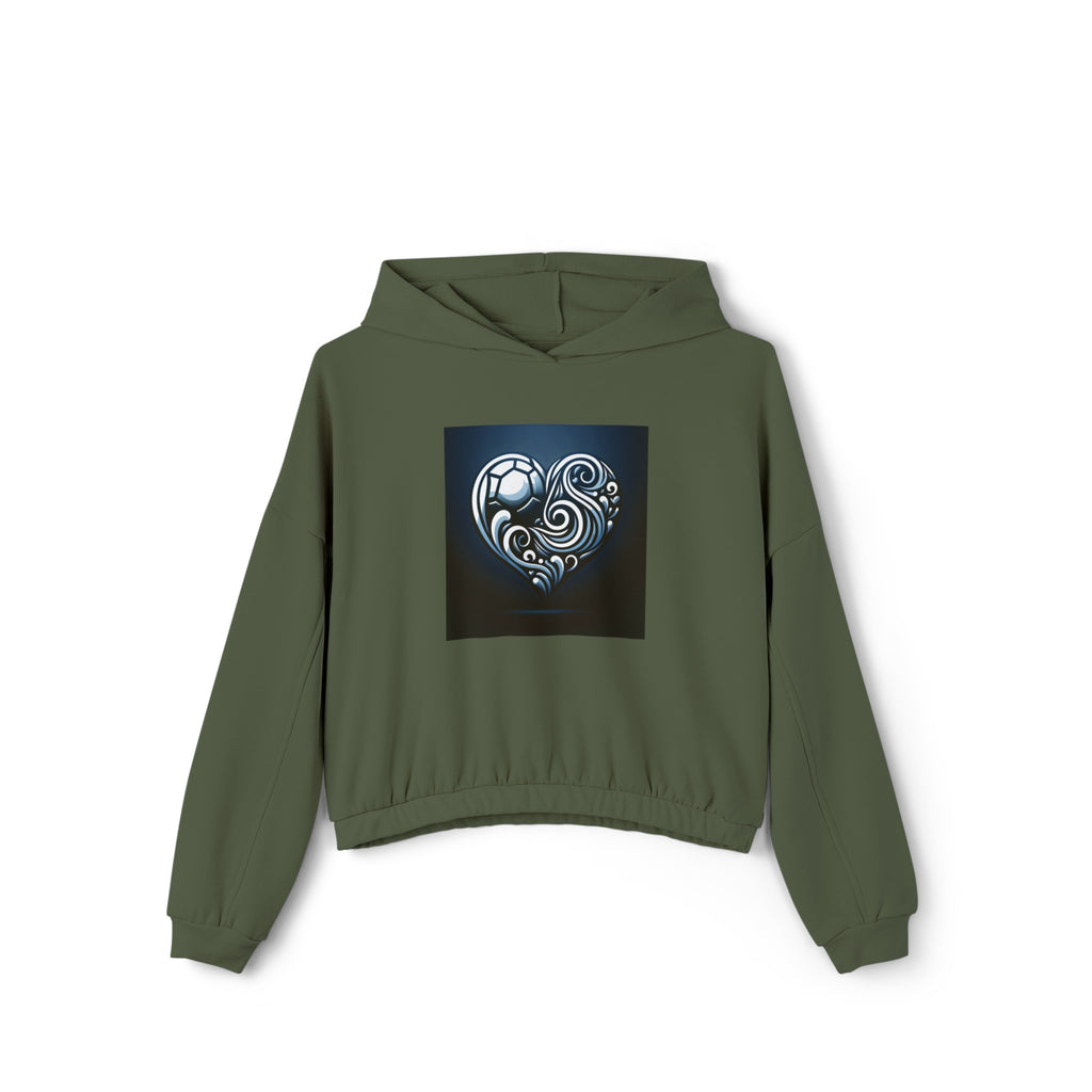 Women's Cinched Bottom Hoodie-"Soccer Mom"