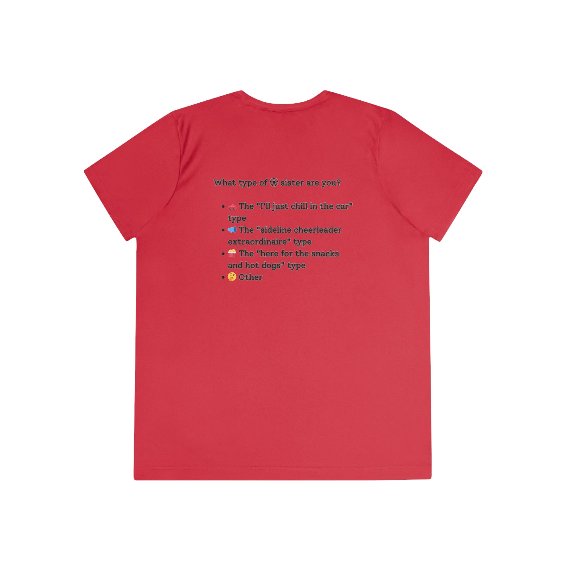 Ladies Competition Tee, Fun Sister T-Shirt, Cheerleader Gift, Family Reunion Apparel, Heart Design Tee, Summer Casual Top