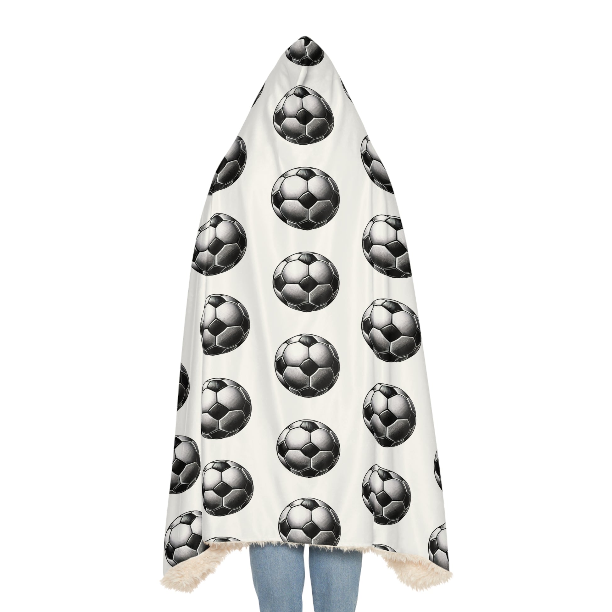 Cozy Soccer Snuggle Blanket, Sports Blanket, Hoodie Blanket, Gifts for Soccer Fans, Soft Throw Blanket for Home