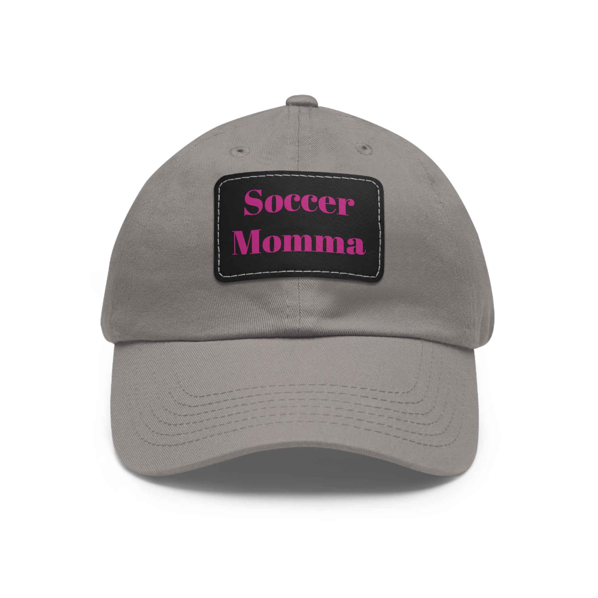Dad Hat with Leather Patch (Rectangle)- "Soccer Momma"