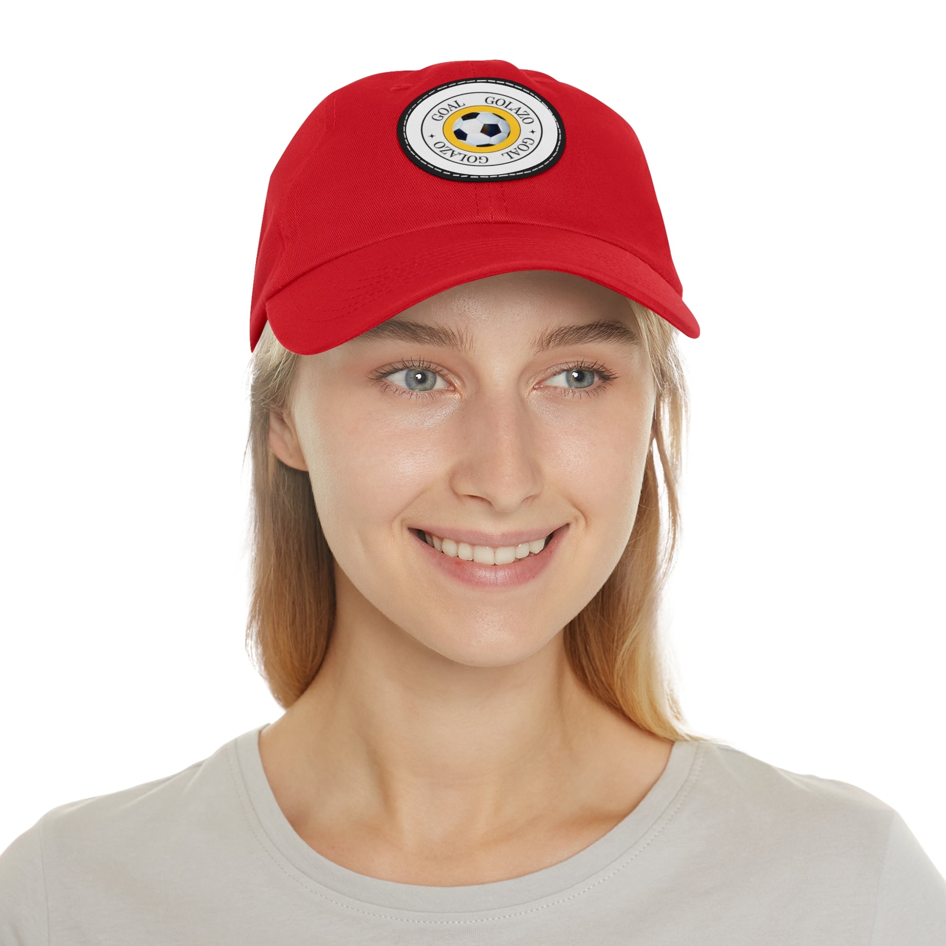 Dad Hat with Leather Patch (Round)-"GOAL-GOLAZO"