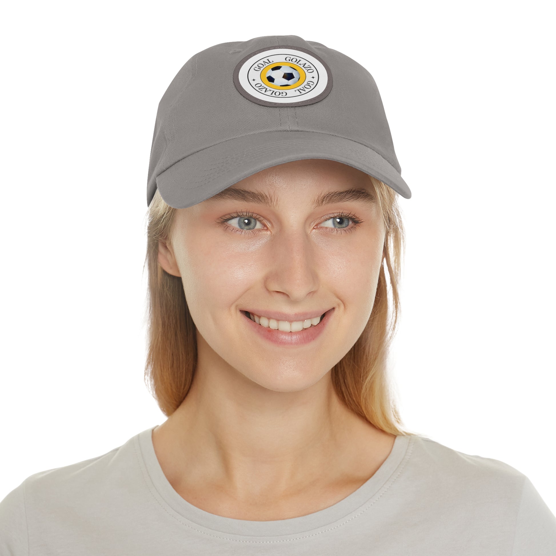 Dad Hat with Leather Patch (Round)-"GOAL-GOLAZO"