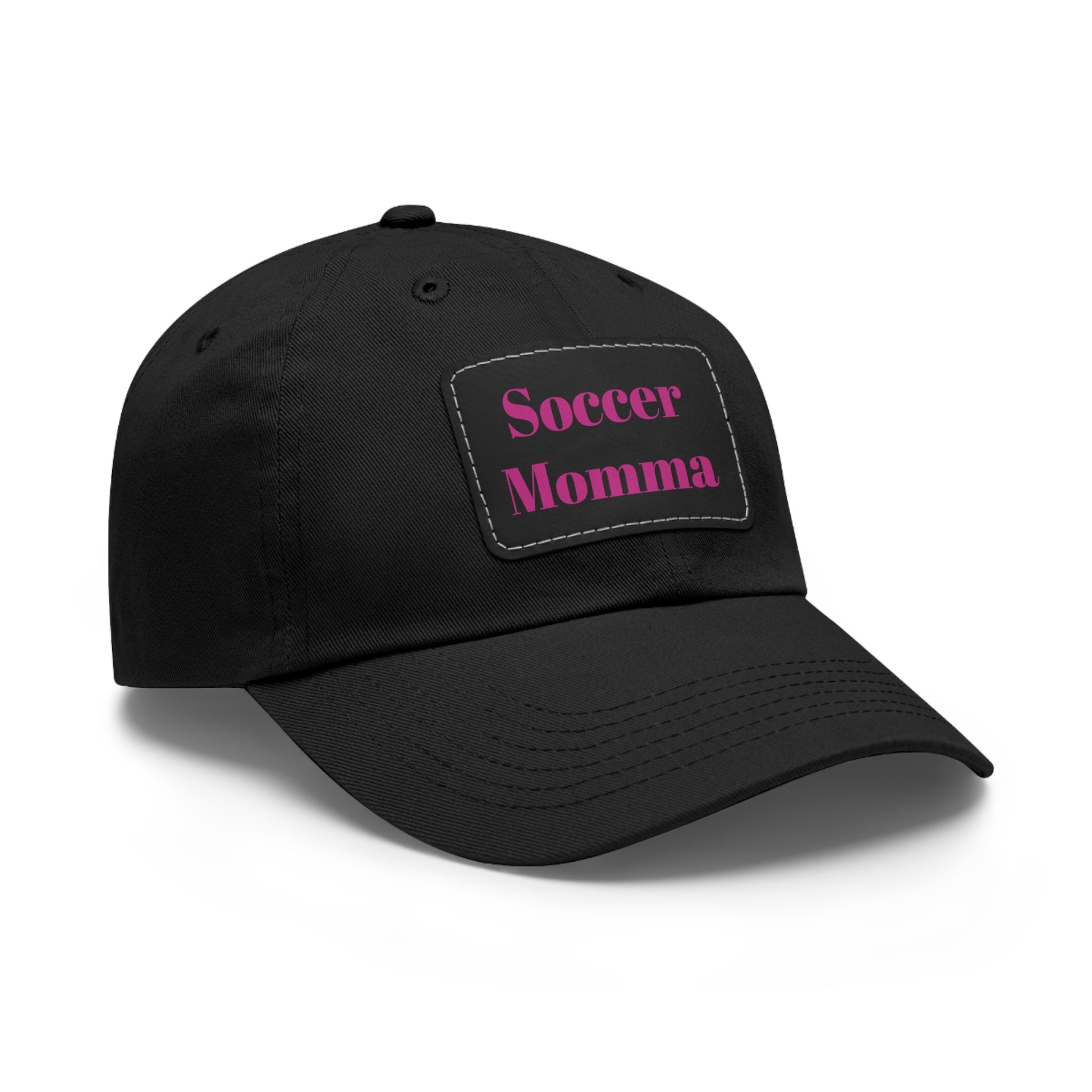 Dad Hat with Leather Patch (Rectangle)- "Soccer Momma"