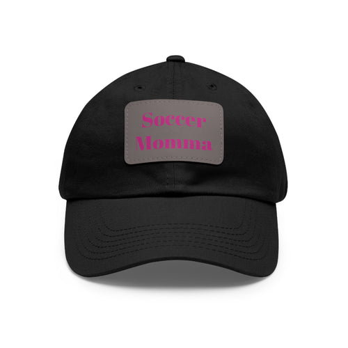 Dad Hat with Leather Patch (Rectangle)- "Soccer Momma"