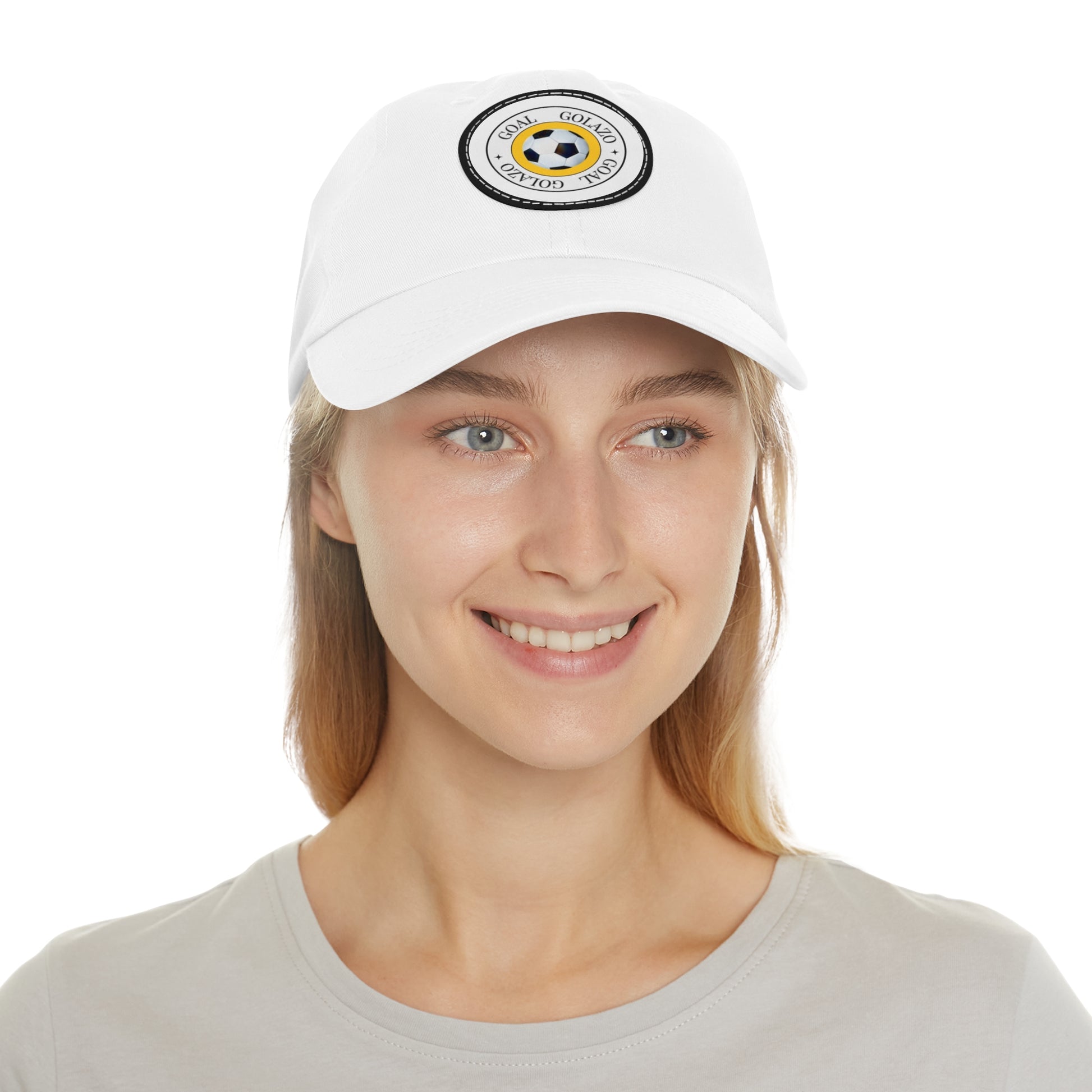 Dad Hat with Leather Patch (Round)-"GOAL-GOLAZO"