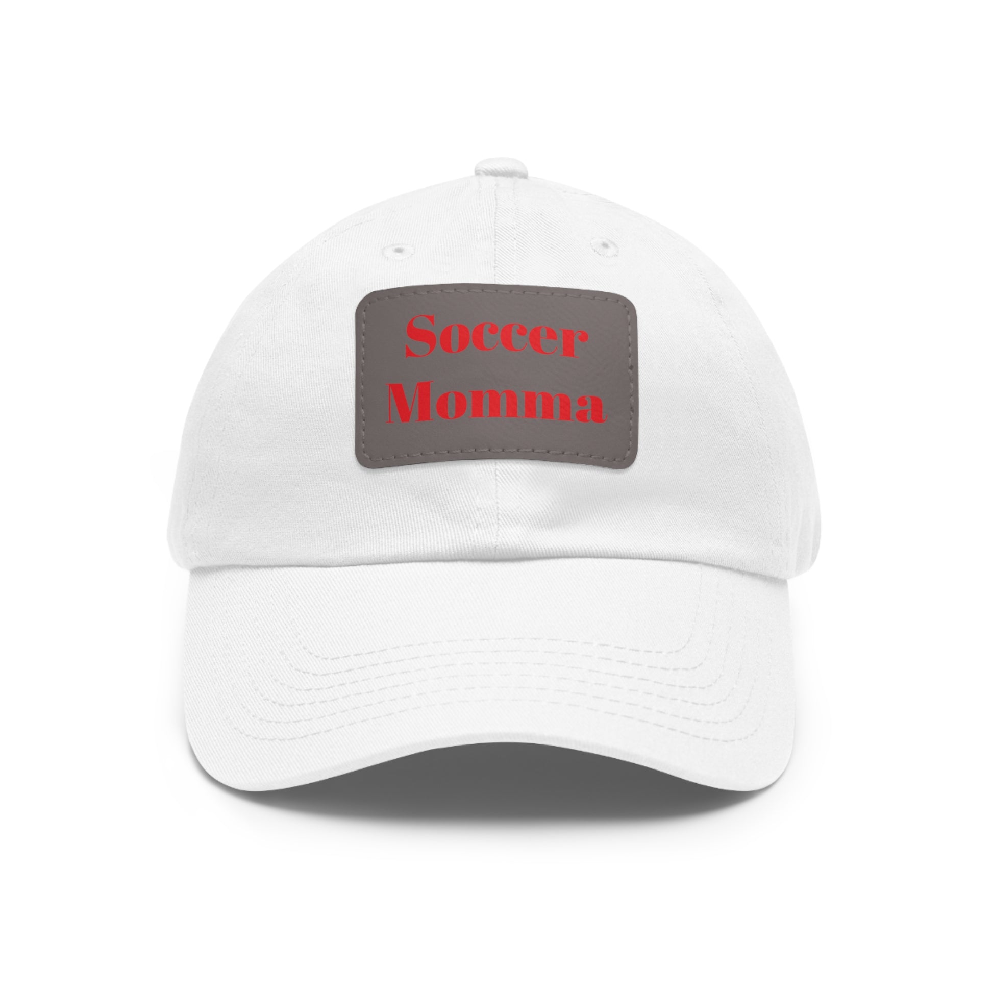 Dad Hat with Leather Patch (Rectangle)- "Soccer Momma"