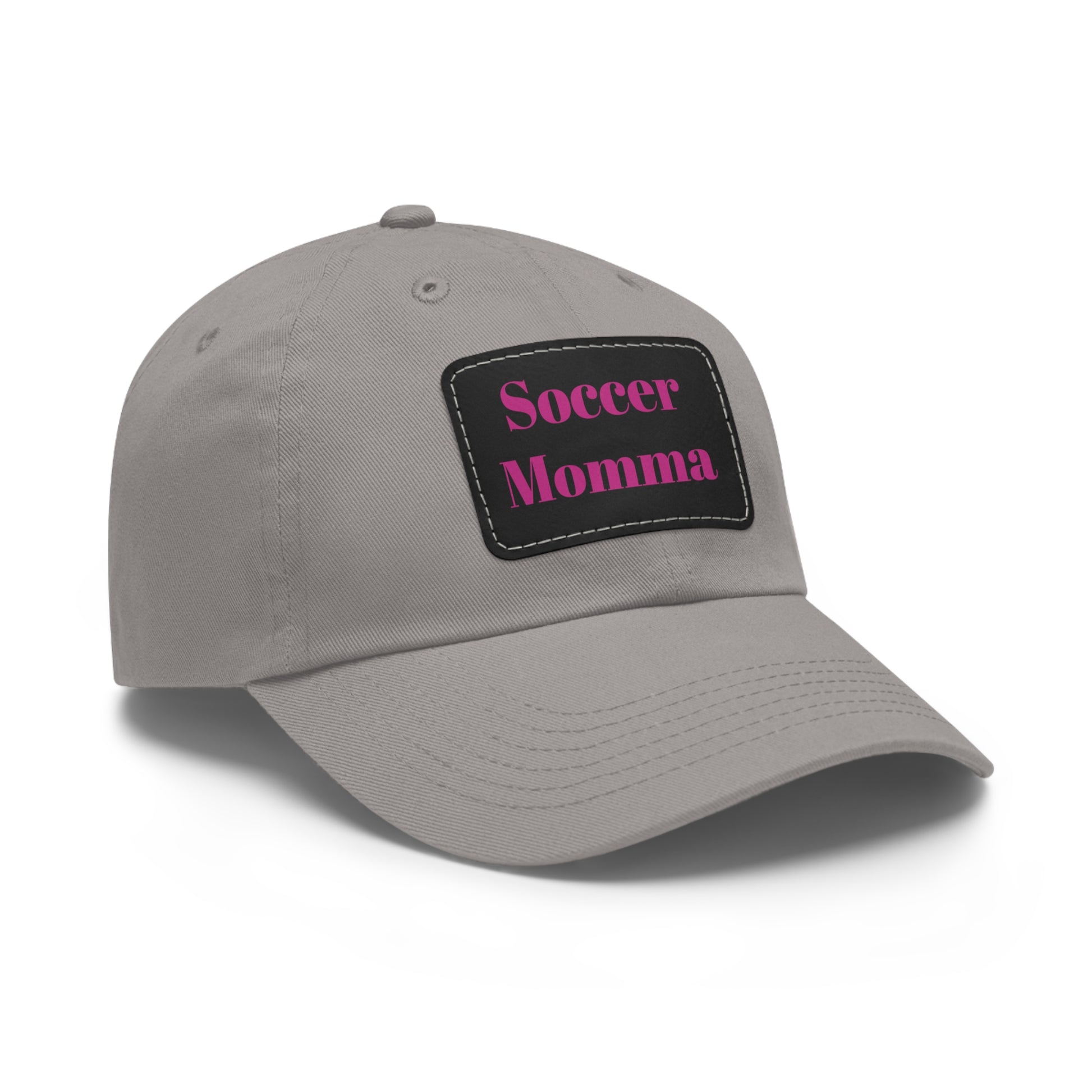 Dad Hat with Leather Patch (Rectangle)- "Soccer Momma"