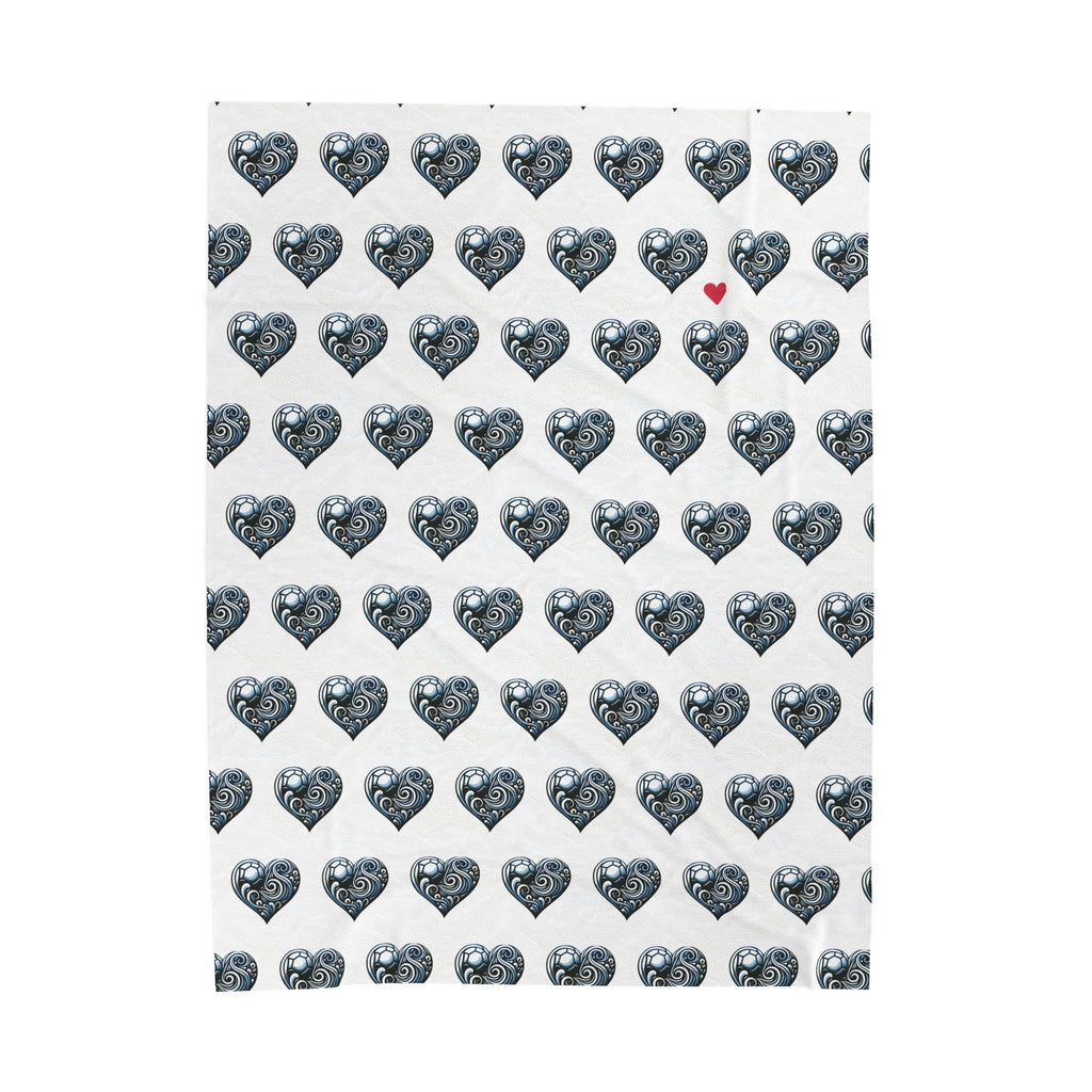 Cozy Velveteen Plush Blanket - Heart Pattern, Soft Throw for Home Decor, Gifts, Valentine's Day, Cozy Living