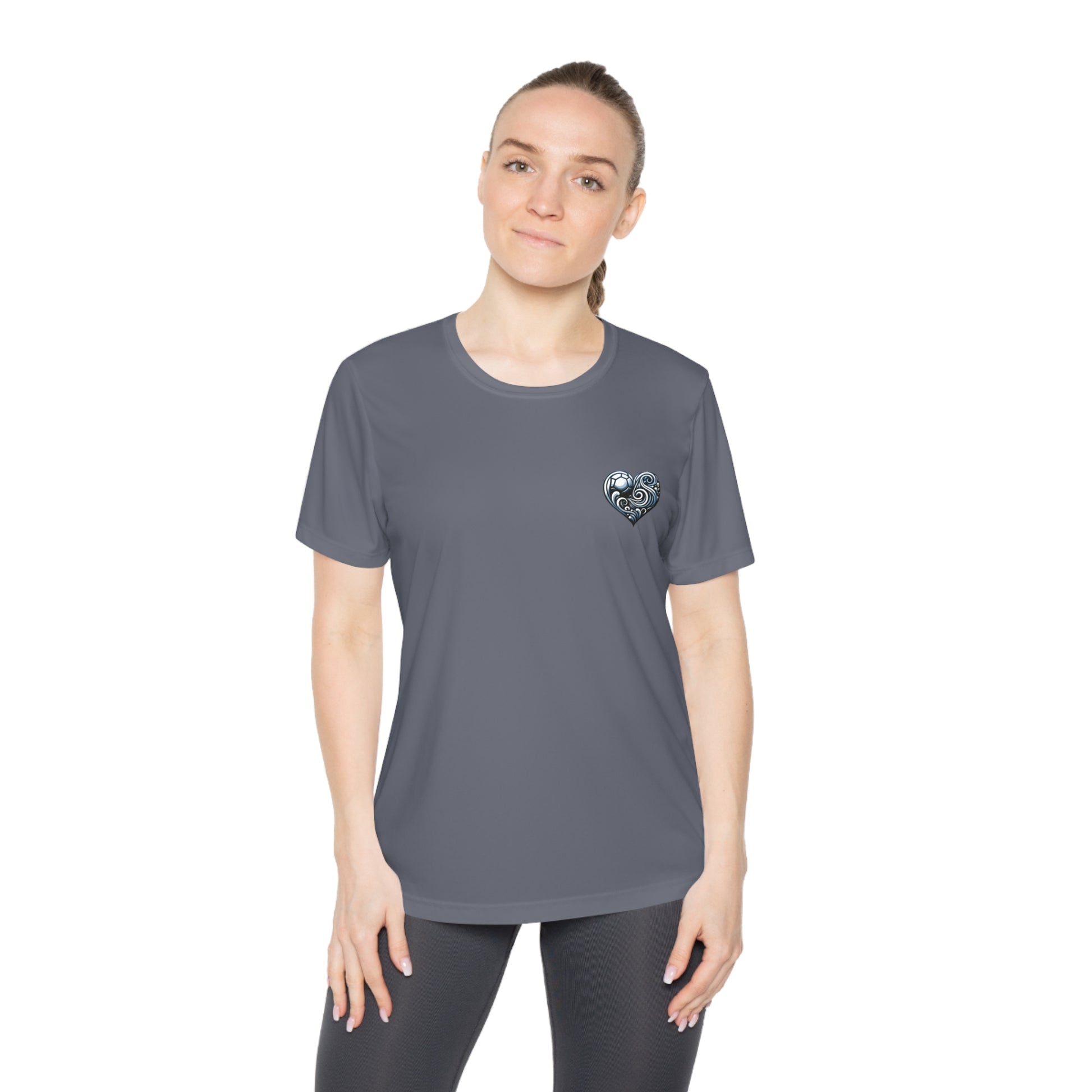 Ladies Competition Tee, Fun Sister T-Shirt, Cheerleader Gift, Family Reunion Apparel, Heart Design Tee, Summer Casual Top